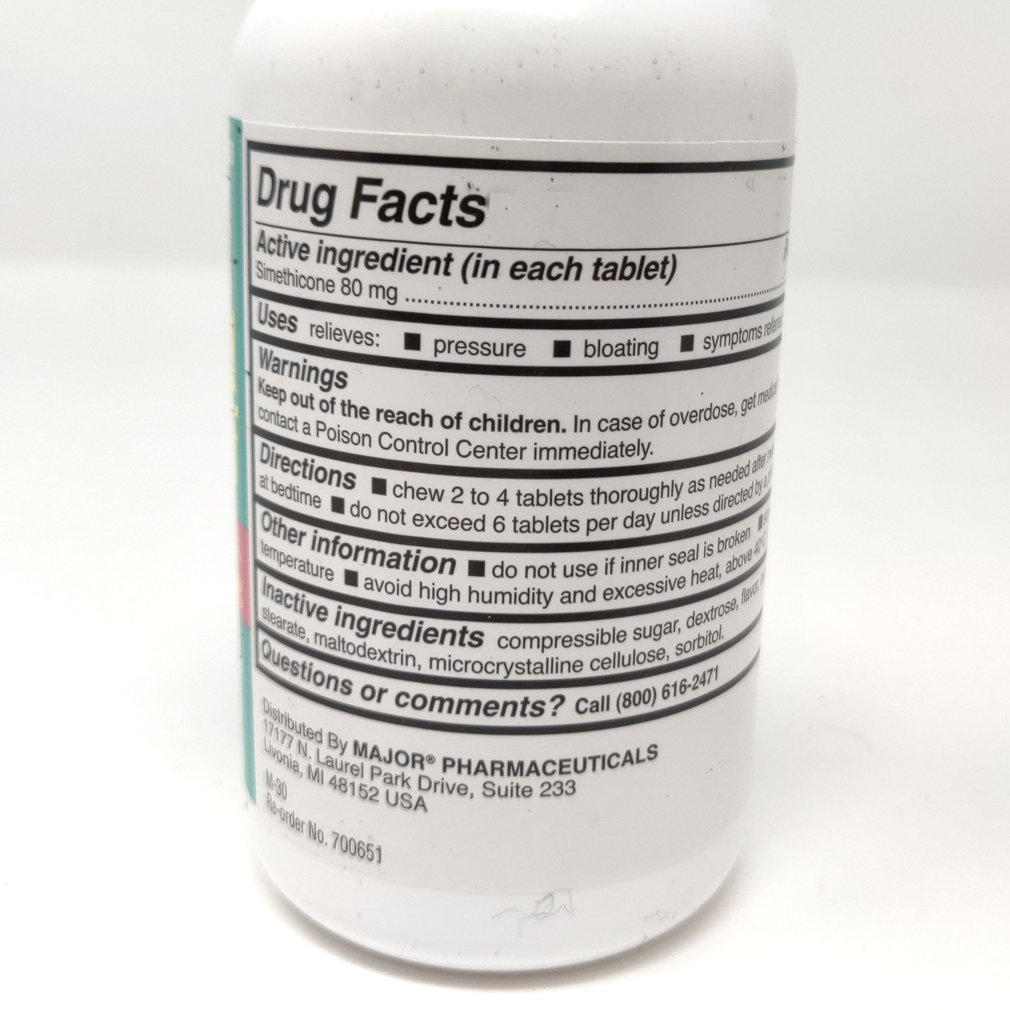 Major Mi-Acid Gas Relief Chewable Tablets - Relieves Gas Pain, Pressur ...