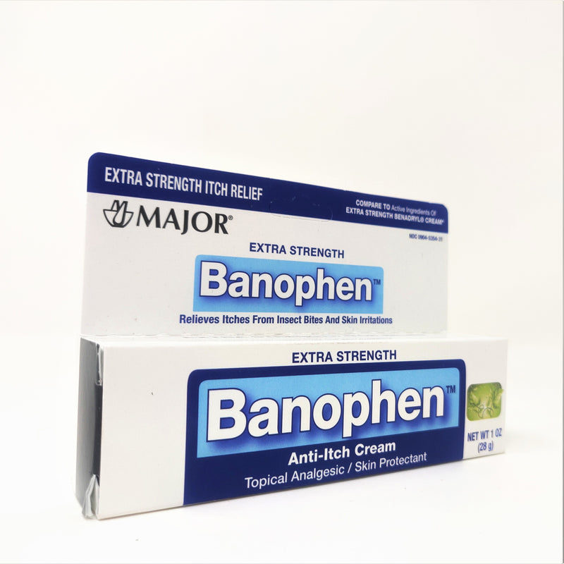Major Extra Strength Banophen Anti Itch Cream - Topical Analgesic & Skin Protectant - 1 oz*