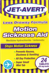 Jet-Avert Motion Sickness Aid - Less Drowsy Formula - 24 tablets