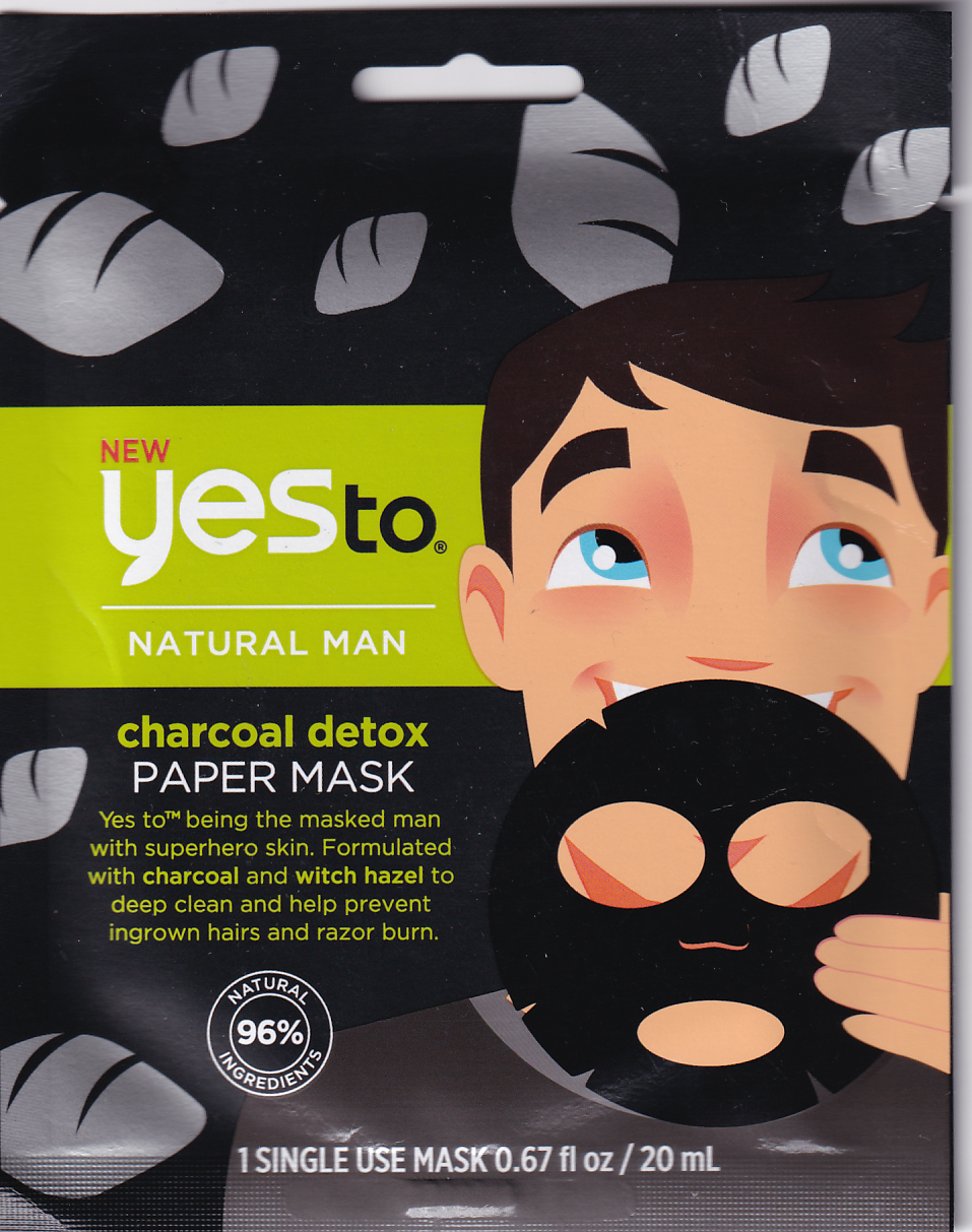 Yes To Natural Man Charcoal Detox Paper Face Mask 1 ct 0.67 fl