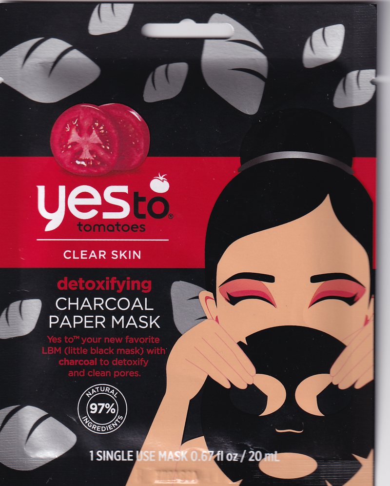 Yes To Tomatoes Detoxifying Charcoal Paper Mask, 1 ct