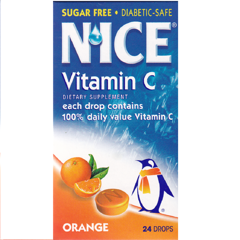 N'Ice Vitamin C Dietary Supplement Drops, Sugar Free, Diabetic Safe - Orange Flavor.