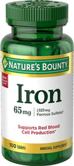 Nature's Bounty Iron 65 Mg (325 mg Ferrous Sulfate), 100 Tablets