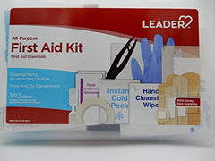 Leader All-Purpose First Aid Kit, First Aid Essentials, 140 Items (Pack of 1)