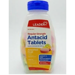 Leader Regular Strength Antacid Tablets, Assorted Fruit - 150 count