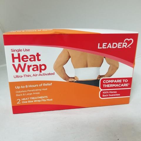 Leader Heat Wrap Ultra Thin, Air Activated, For Back and Large Areas, Pack of 2