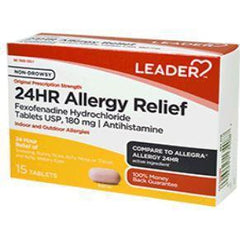 Leader 24 Hour Allergy Relief, 15 Tablets