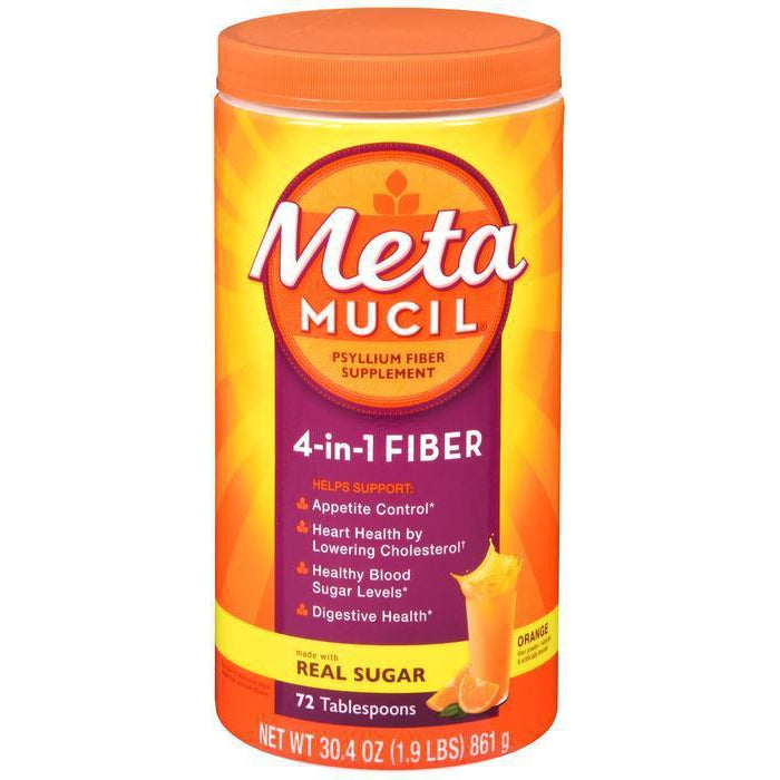 Metamucil, 4 in 1 MultiHealth Fiber Powder, Orange Smooth - 72 tablespoons