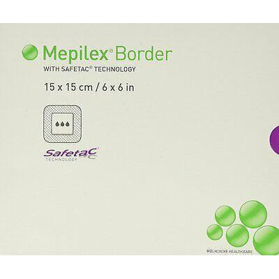Mepilex Border All-In-One Foam Dressing, 6"x6", Pack of 5