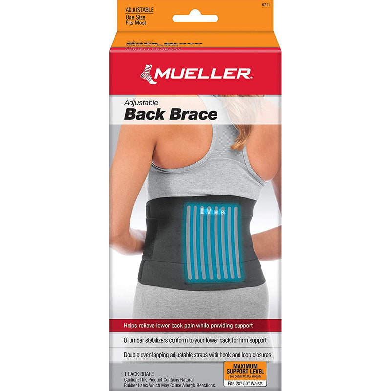 Mueller Adjustable Back Brace, One Size, 1 Count
