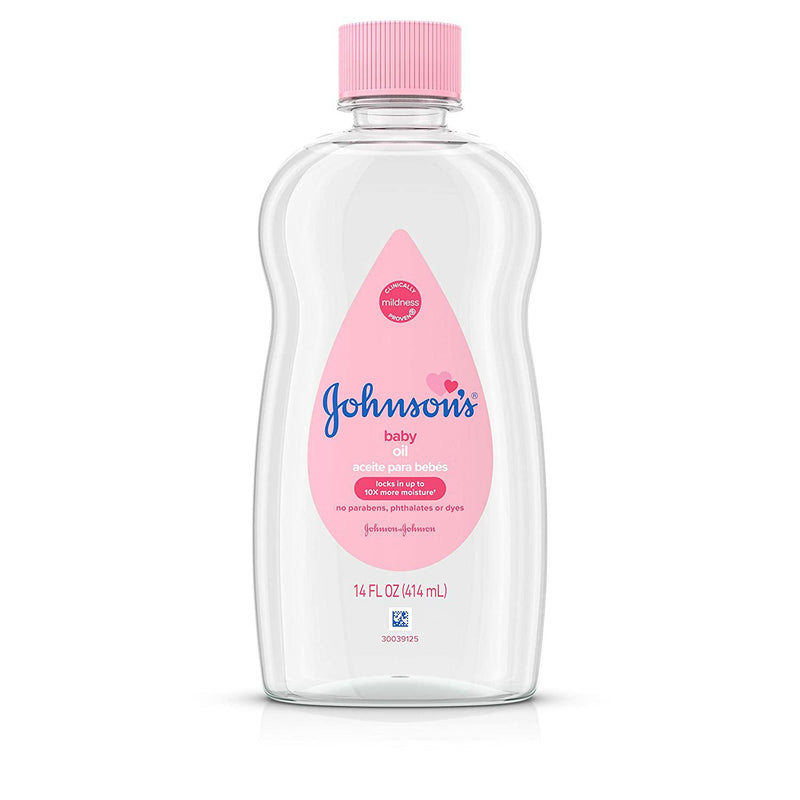 Johnson's Baby Oil, Pure Mineral Oil to Prevent Moisture Loss, Original 14 fl. oz