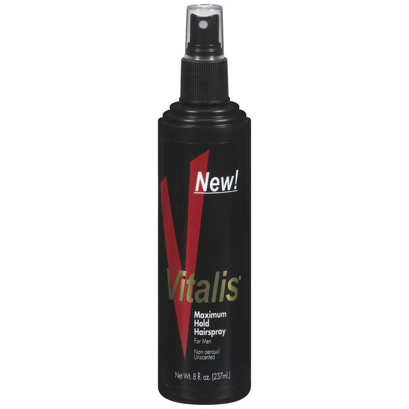 Vitalis Maximum Hold Hairspray for Men Unscented 8 Oz Spray Bottle