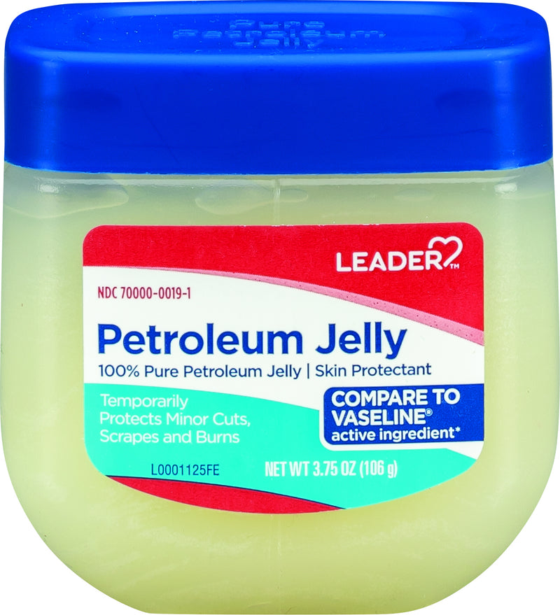 Leader Petroleum Jelly, White Petrolatum Skin Protectant, 3.75 Oz