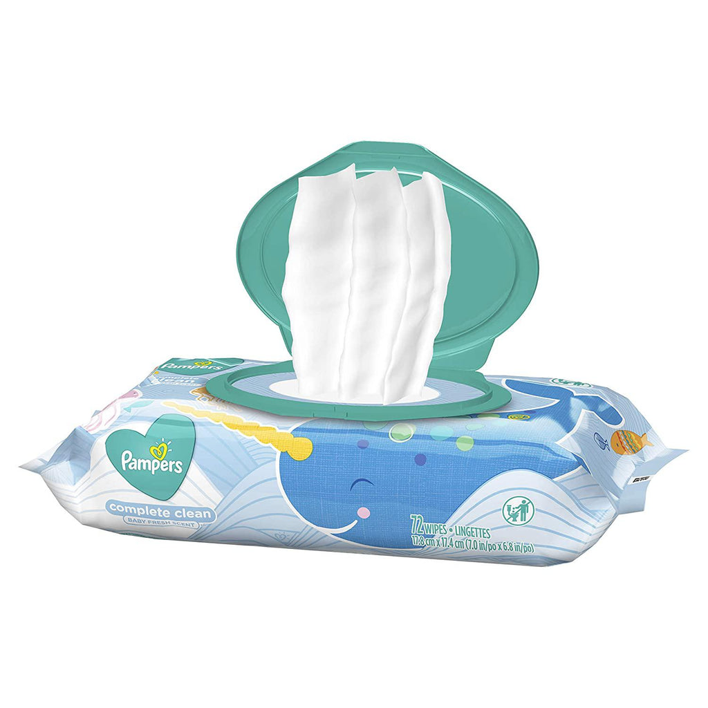 Pampers Baby Wipes Complete Clean Baby Fresh Scent 72 Count, 1 Pack