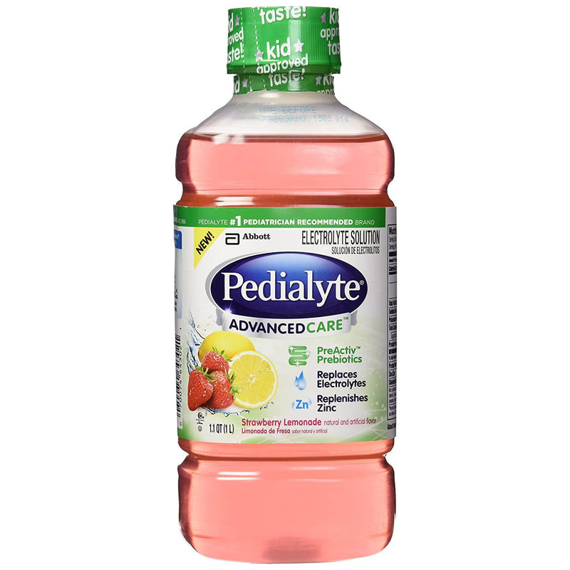 Pedialyte Advance Care- Electrolyte Solutions, Strawberry Lemonade, 33.8 oz (1 L)