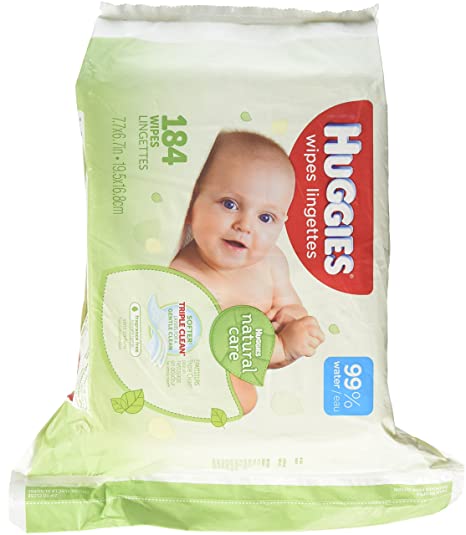 Huggies Natural Care Sensitive Baby Wipes, Fragrance Free - 184 ct