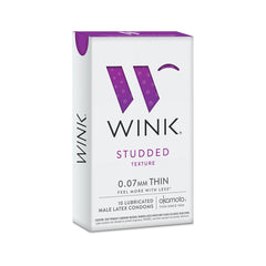 Okamoto Wink Studded Texture 0.07 mm Thin Lubricated Male Condoms - 10 Ct