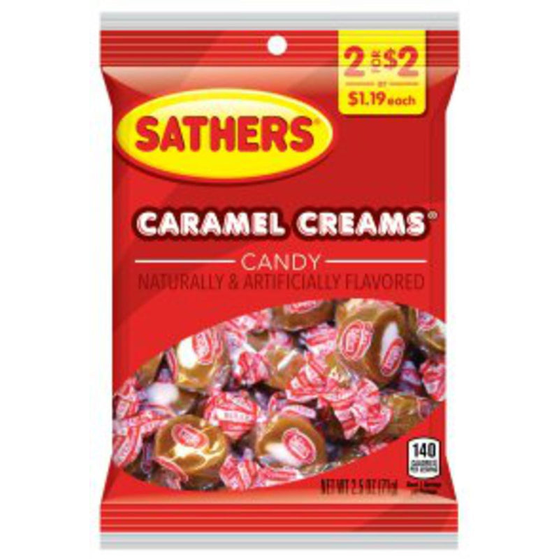 Sathers Candy- Caramel Creams 2.5 Oz., 1 Bag