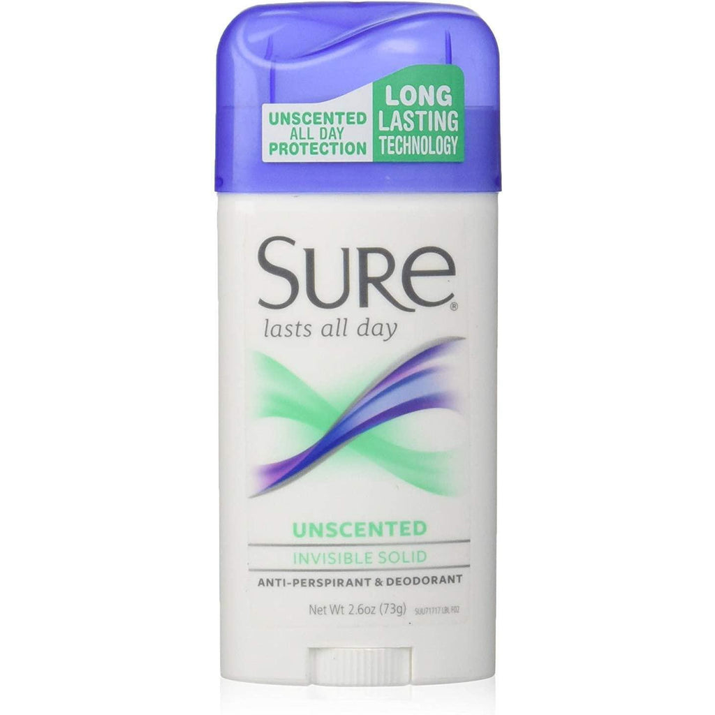 Sure Invisible Solid Anti-Perspirant and Deodorant, Unscented, 2.7 Ounces* UPC 883484717172