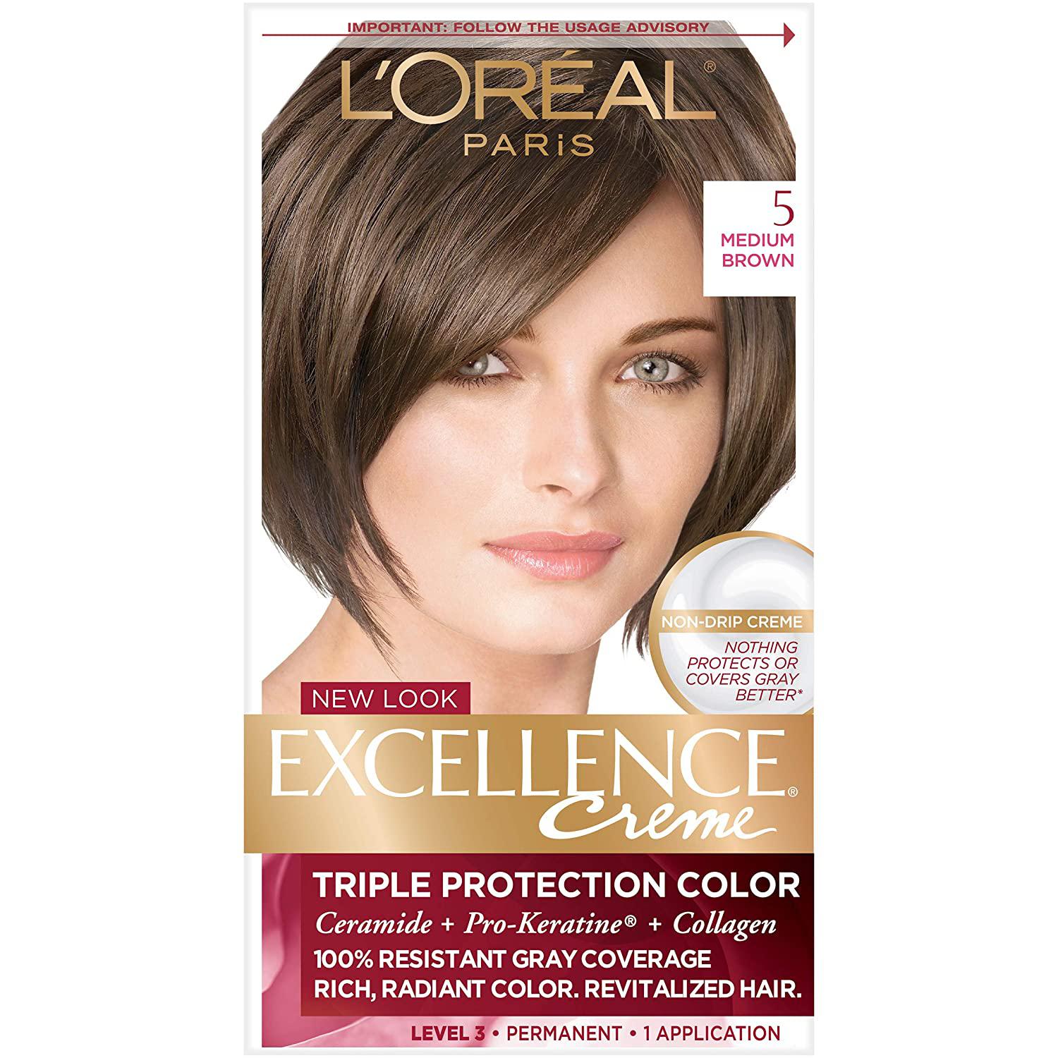 L'Oreal Excellence Creme, Medium Brown [5], 1 COUNT | Silver Rod Pharmacy