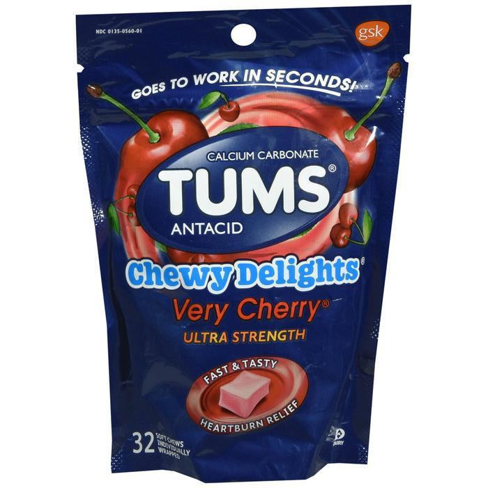 Tums Chewy Delights Soft Chews, Very Cherry - 32 count