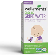 Wellements Organic Gripe Water, Eases Baby's Stomach Discomfort and Gas, Free From Dyes, Parabens, Preservatives, 4 oz