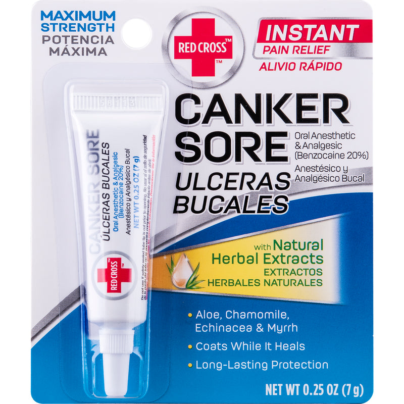 Red Cross Instant Pain Relief Canker Sore Oral Anesthetic & Analgesic, 0.25 oz