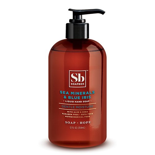 Soapbox Sea Minerals & Blue Iris Gentle Moisture Hand Soap - 12 Fl Oz Vegan, Cruelty Free,