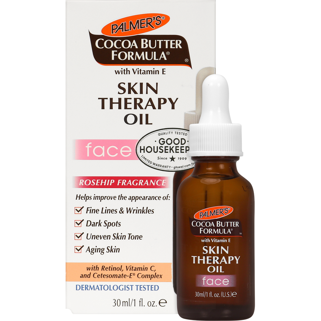 Palmer's Cocoa Butter Formula Moisturizing Skin Therapy Oil for Face with Vitamin E, Rosehip, 1 fl oz