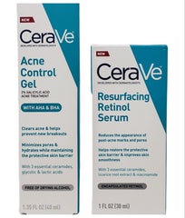 Cerave Acne Treatment Bundle- Cerave Resurfacing Retinol Serum 1 Oz + Cerave Acne Control Gel 1.35 Oz