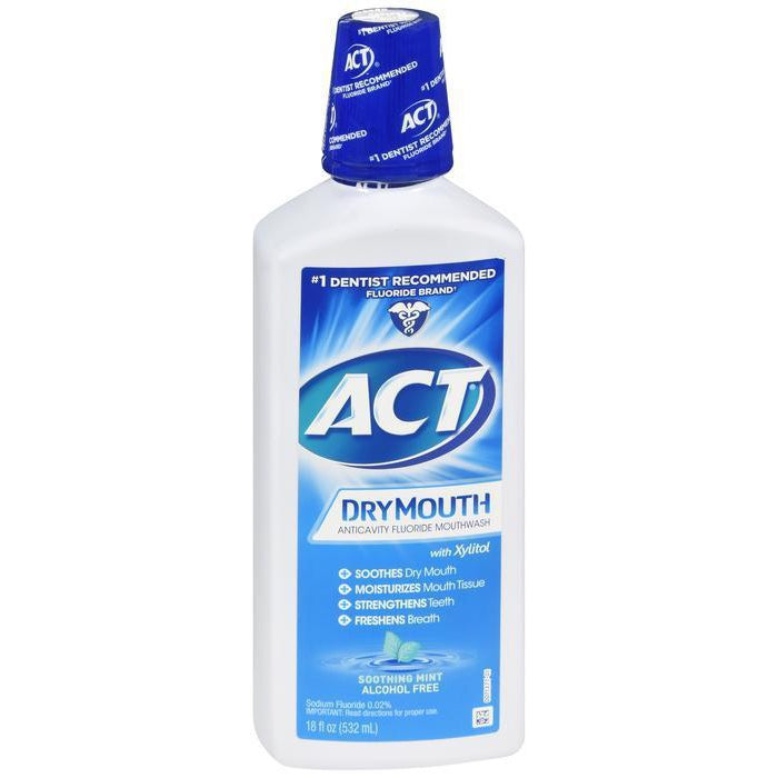 ACT Total Care Dry Soothing Mouthwash, Mint - 18 Fl Oz