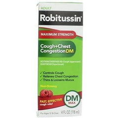 Robitussin Adult Cough+Chest Congestion DM Liquid Maximum Strength, 4 fl oz