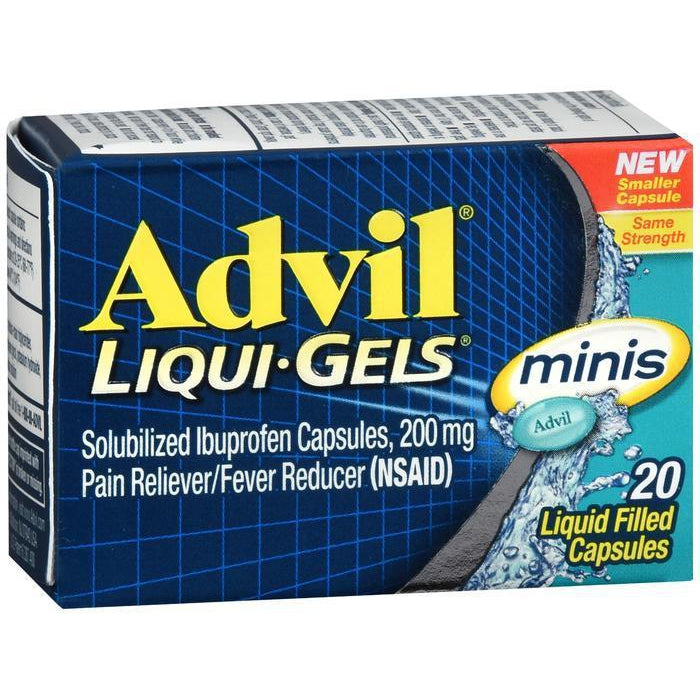 Advil Liqui-Gels Minis Pain Reliever and Fever Reducer, Ibuprofen 200mg, 20 Count