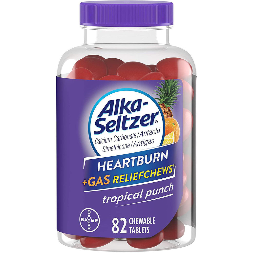 Alka-Seltzer Heartburn + Gas Relief Chews, Tropical Punch - 82 count
