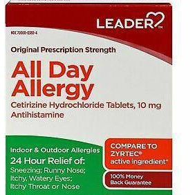 Leader All Day Allergy with 10 mg of Cetirizine Hydrochloride, 70 count