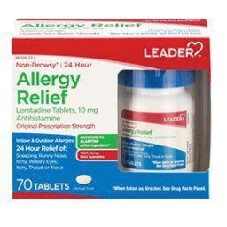 Leader Allergy Relief, with 10 mg of Loratadine, 70 Tablets