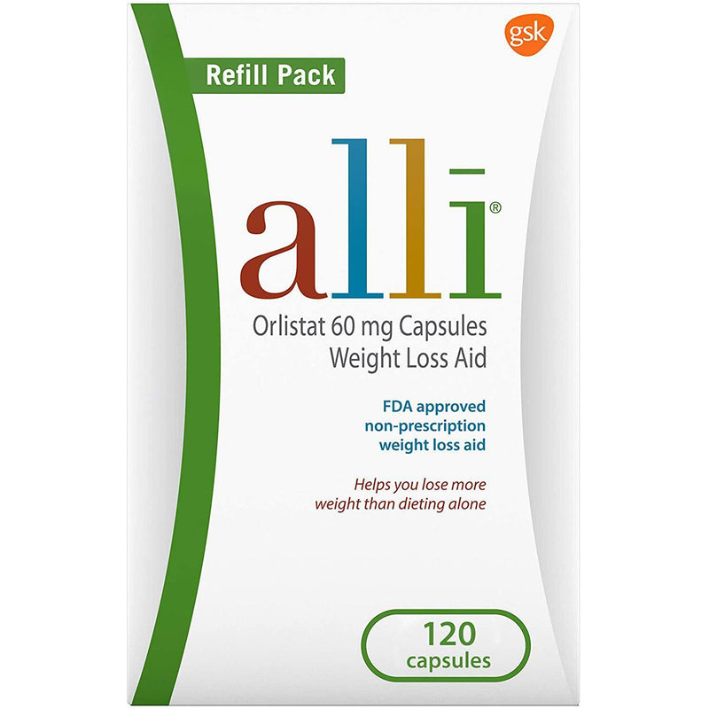 alli Weight Loss Diet Pills, Orlistat 60 mg Capsules, 120 Count Refill Pack