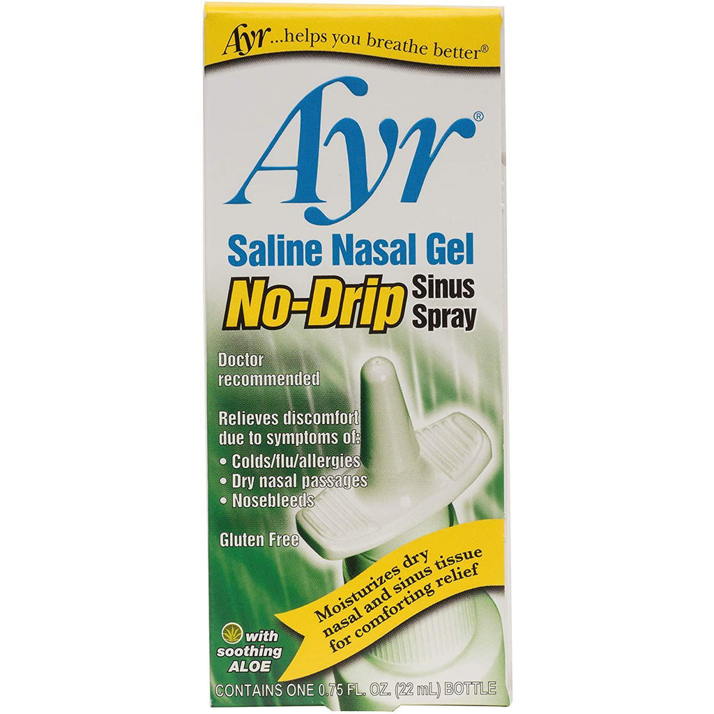 Ayr Saline Nasal Gel No-Drip Sinus Spray, 0.75 fl oz.