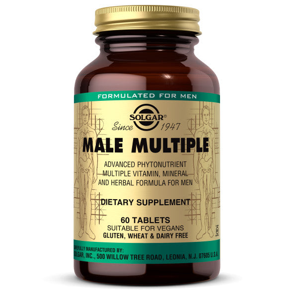 Solgar Male Multiple Tablets, 60 ct - Non GMO, Vegan, Gluten & Dairy Free Multivitamin Tabs