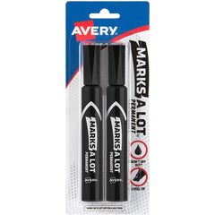 Avery Marks-A-Lot Permanent Markers, Regular Desk-Style Size, Chisel Tip, 2 Count