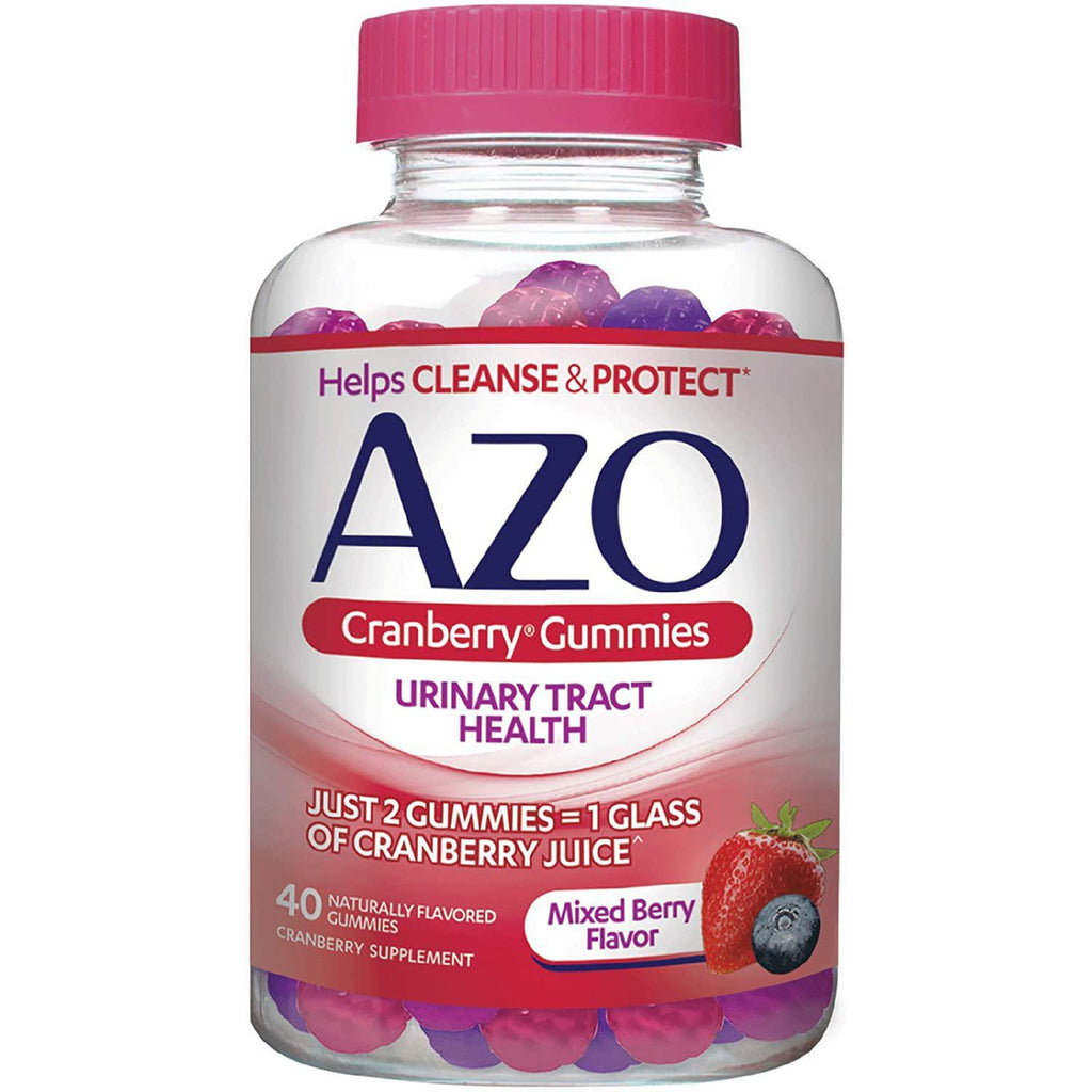 AZO Cranberry Urinary Tract Health Gummies Dietary Supplement | Natural Mixed Berry Flavor | 40 Gummies