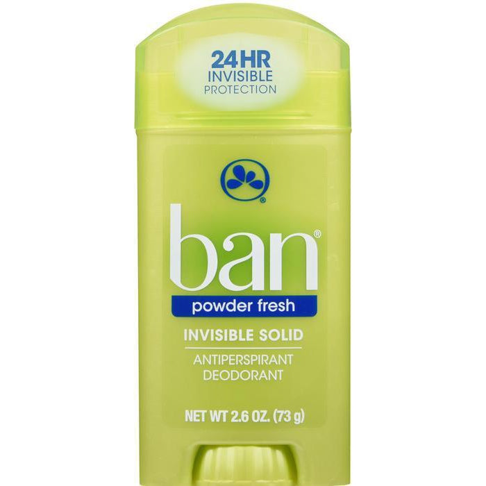 Ban Antiperspirant Deodorant, Invisible Solid, Powder Fresh, 2.6 Ounce (ECOM 10003550)