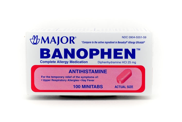 Major Banophen Allergy Minitabs- 100 Count