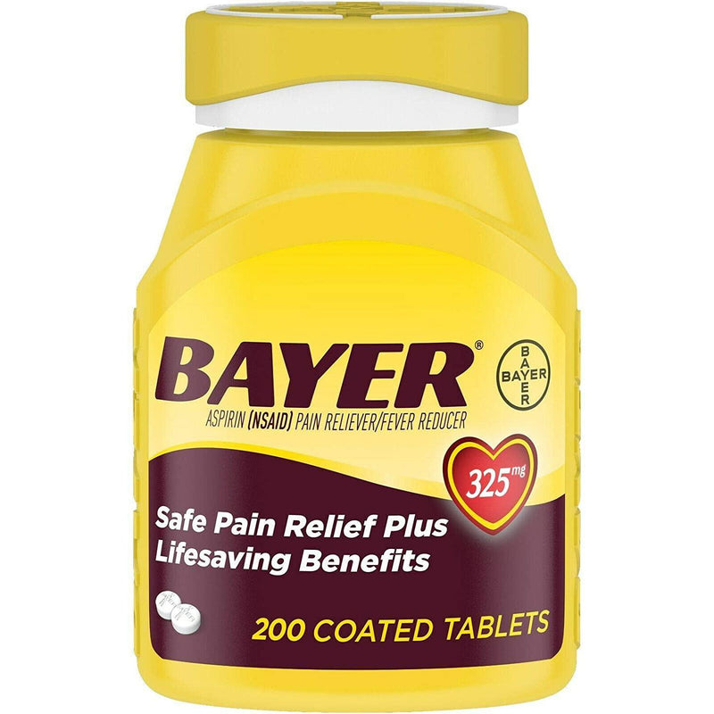 Bayer Genuine Aspirin 325mg Coated Tablets, 200 Count