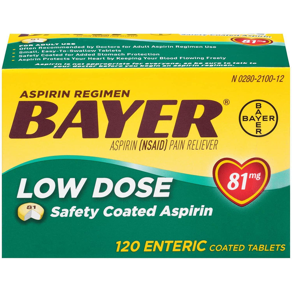 Bayer Aspirin Regimen 81mg Enteric Coated Tablets, 120 Count