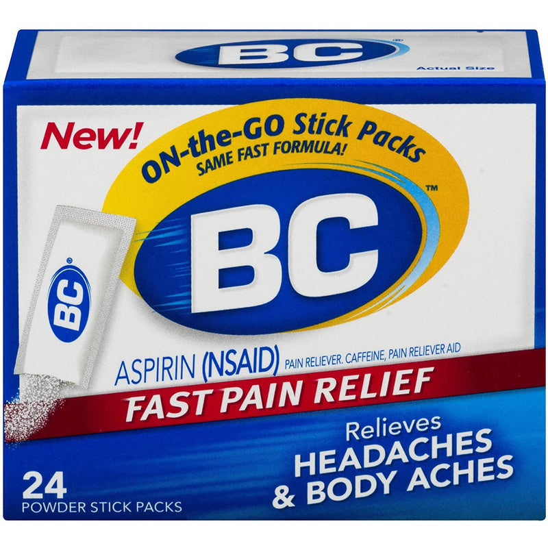 BC Powder, Fast Pain Relief, Aspirin and Caffeine, 24 Packets