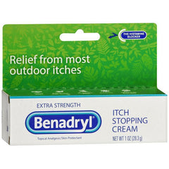 Benadryl Extra Strength Anti-Itch Relief Cream for Most Outdoor Itches, Topical Analgesic, 1 oz