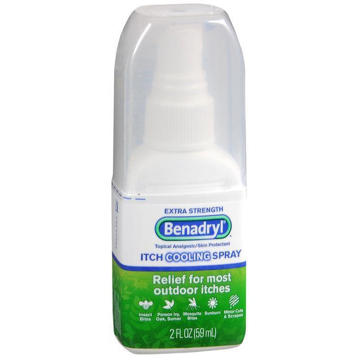 Benadryl Extra Strength Anti-Itch Spray, Cooling Topical Analgesic, Travel Size, 2 fl. oz