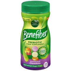 Benefiber Prebiotic Fiber Supplement, Assorted Fruit Chewables, Sugar Free -100 Count 100ct