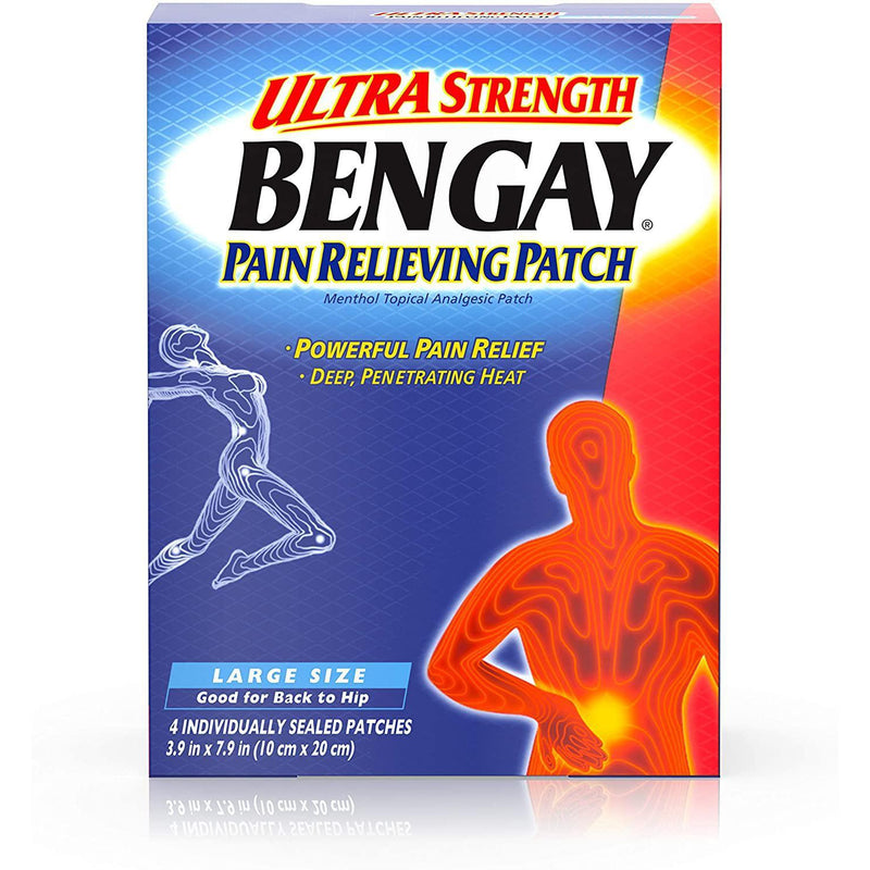 BENGAY Ultra Strength Pain Relieving Patches, Large Size, 4 Patches